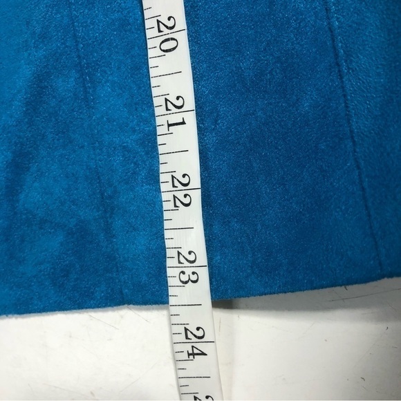 NWT Tanjay Bright Blue Faux Suede Blazer Jacket, size 8P - Picture 10 of 10